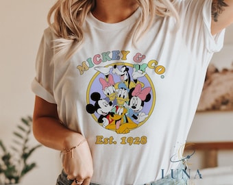 Mickey Mouse & Co. Est. 1928 Vintage Shirt, Disney Characters Shirt, Mickey and Friends Shirt, Disney Vacation Shirt, Mickey  Mouse Shirt