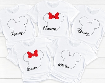 Custom Mickey Mouse Coquette Shirt, Minnie Bow Tee, Disney Trip Tshirt, Custom Name Tshirt, Trendy Disney Tee, Disneyland Tshirt, WDW Tshirt