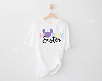 Happy Easter Minnie Shirt, Comfort Colors Shirt, Minnie Easter Shirt, Easter Bunny Shirt, Cartoon Shirt, Women Easter Shirt, Bunny Shirt