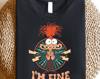 Anxiety I'm Fine Shirt, It's Fine Everything's Fine  T-shirt, Inside Out 2 Shirt, Disney Emotions T-shirt, Mental Health Matter Gifts