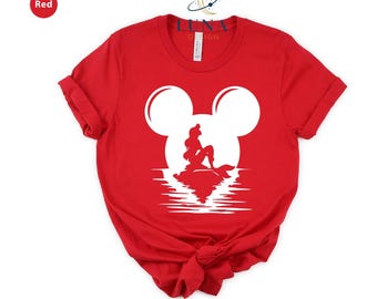 The Little Mermaid T-shirt, Disney Princess Shirt, Mickey Head Shirt, Cute Disney T-shirt, Disney Princess Character, Disney Vacation Shirt