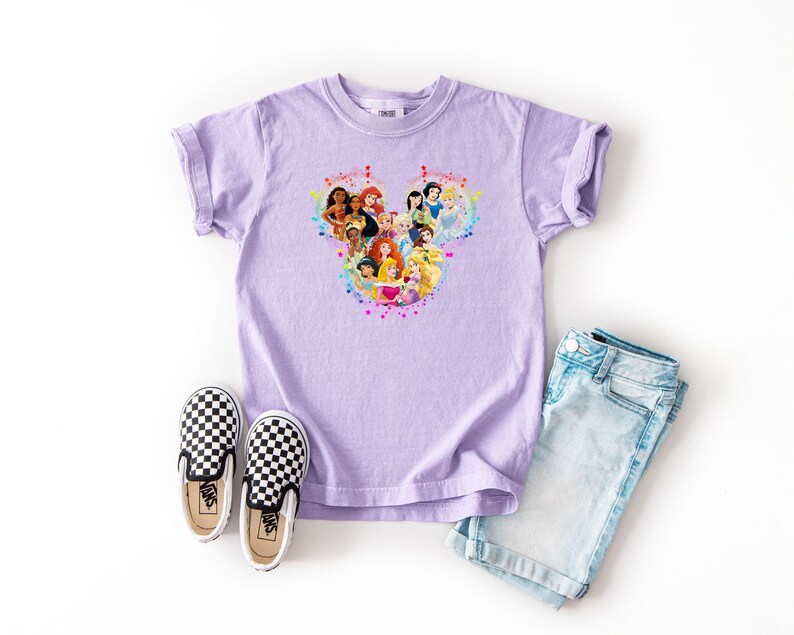 All Disney Princesses Tee Mickey Head Shirt, Comfort Colors Tee, Disney Trip Shirt, Mickey Mouse Shirt, Anna Shirt, Elsa Tshirt image 9