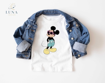 Mickey Mouse Shirt, Retro Cartoon Shirt, Kids Shirt, Toddler Disney Tees, Disney Vacation T-Shirt, Mickey Gift Tee,  Disneyworld Shirt