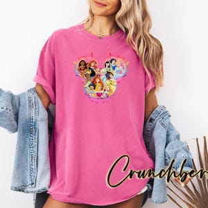 All Disney Princesses Tee Mickey Head Shirt, Comfort Colors Tee, Disney Trip Shirt, Mickey Mouse Shirt, Anna Shirt, Elsa Tshirt image 10