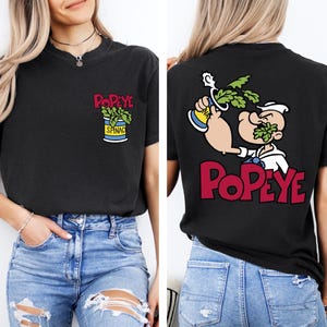 Popeye Spinach Power Splash T-Shirt, Classic Cartoon, Unisex Tee, Softstyle Top, Vintage Retro Shirt, Fun Graphic Apparel, Pop Culture