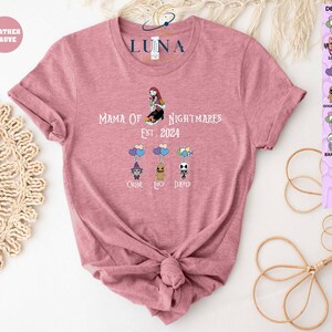Mama Of Nightmares Shirt, Personalized Mom Tee, Custom Disney Shirt, Disney Mom T-Shirt, Mothers Day Tee, Kids Names Tee, Scary Sally Shirt image 4