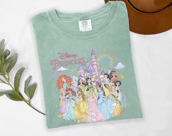 Disney Castle Princess Shirt, Comfort Colors Tshirt, Ariel Rapunzel Belle Tiana Tee, Moana Shirt, Snow White Tee, Ariel Tee, Tiana Tee