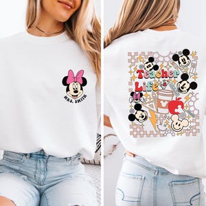 Teacher Life Minnie an Mickey T-Shirt, Personalized Disney Graphic Tee, Fun Back to School Outfit, Cute Teacher Gift Idea