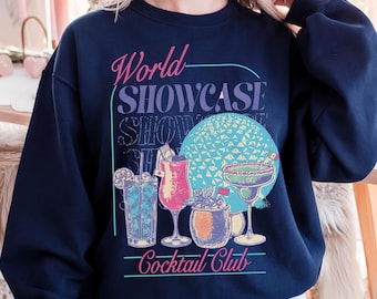 Epcot's World Showcase Polaroid T-Shirt, Coctail Club Sweater, World Showcase Tee, Trendy Epcot Drinking Around the World Tee