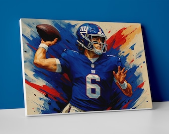 Jaxson Dart NY Giants Poster or Canvas: Football Wall Art