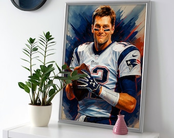 Tom Brady Patriots Art: Football Poster or Canvas