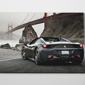 Ferrari Golden Gate Poster or Wrapped Canvas