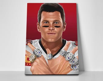Tom Brady 7 Rings Poster or Canvas