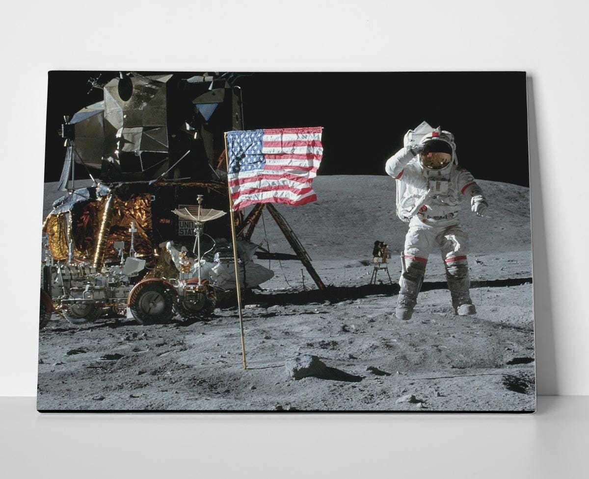 Apollo 11 Moon Landing Poster or Canvas