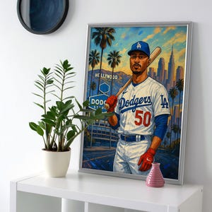 Mookie Betts Poster or Canvas - Dodgers Room Decor
