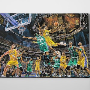 Kobe Bryant Dunk Painting Poster or Wrapped Canvas