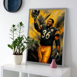 Jerome Bettis Steelers Poster: Football Art Print or Canvas