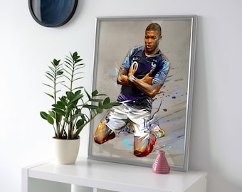 Kylian Mbappe Soccer Poster or Canvas: Sports Wall Art