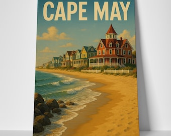 Cape May Beach Poster or Canvas
