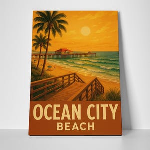 Ocean City Beach Poster or Canvas