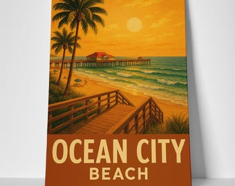 Ocean City Beach Poster or Canvas