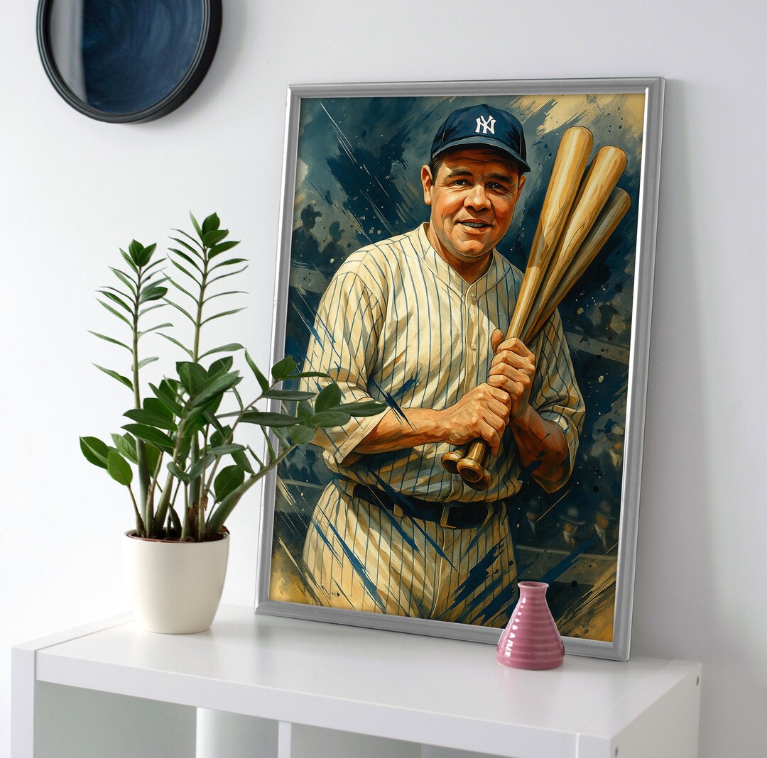 Babe Ruth Yankees Art: Baseball Legend Poster or Canvas - Etsy