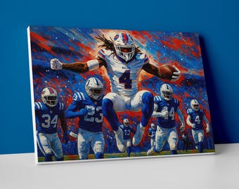 James Cook Bills Poster: Football Wall Art, Man Cave Decor
