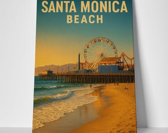 Santa Monica Beach Poster or Canvas