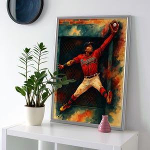 Ronald Acuna Jr Catch Poster or Canvas - Atlanta Braves Room Decor