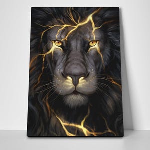 Black Lion Poster or Canvas