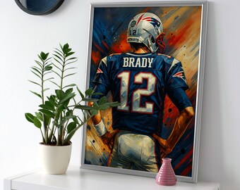 Tom Brady Patriots Art: Football Legend Poster or Canvas