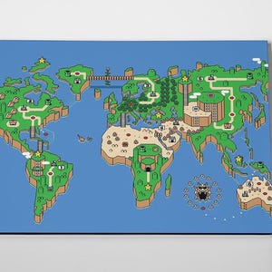 Poster carte de Super Mario ou toile tendue