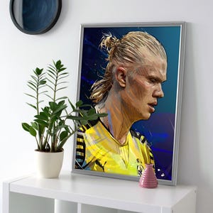 Erling Haaland Poster or Wrapped Canvas - Erling Haaland Soccer Wall Art