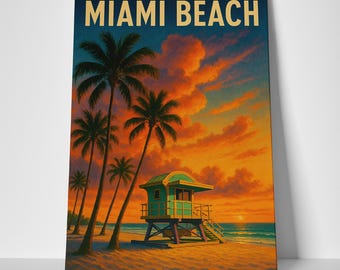 Miami Beach Poster or Canvas