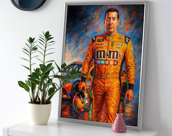 Kyle Busch Painting: Racing Wall Art Poster or Canvas