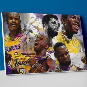 LA Lakers Legends Poster or Canvas - Los Angeles Lakers Wall Art