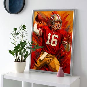 Joe Montana Poster or Canvas - Joe Montana 49ers Wall Art Painting