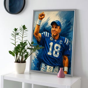 Peyton Manning Poster or Canvas Art: Colts Wall Decor