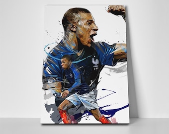Kylian Mbappe Soccer Poster or Canvas: Sports Wall Art