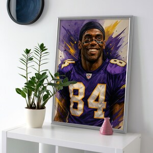 Randy Moss Vikings Art: Football Poster or Canvas