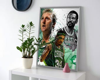 Boston Celtics Legends Poster or Canvas: Basketball Wall Art