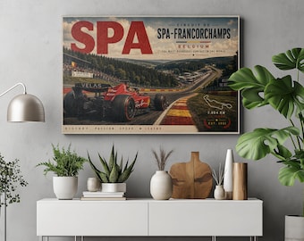 Spa-Francorchamps F1 Poster, Belgian Grand Prix Racing Art (Canvas Option)