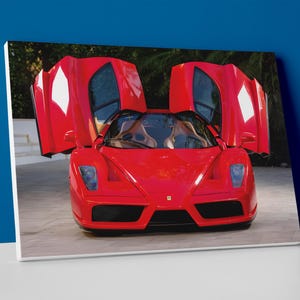 Red Ferrari Enzo Poster or Canvas - Red Ferrari Wall Art Room Decor