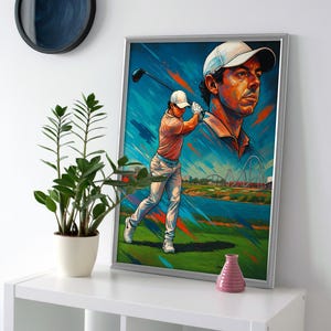 Rory McIlroy Swing Poster or Wrapped Canvas