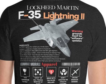 Camiseta con datos del F-35 Lighting II