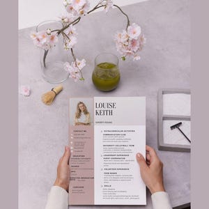 Editable in Canva Sorority Resume, Resume Template ,Social Resume with Photo, Rush Resume, Minimalist Sorority Resume, Cute Pink Sorority Co