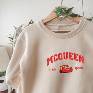 Embroidered McQueen Kids Sweater, Racing Car Crewneck, Cartoon Speed Pullover, Cozy Toddler Sweatshirt, Gift for Little Racers Boy EH328