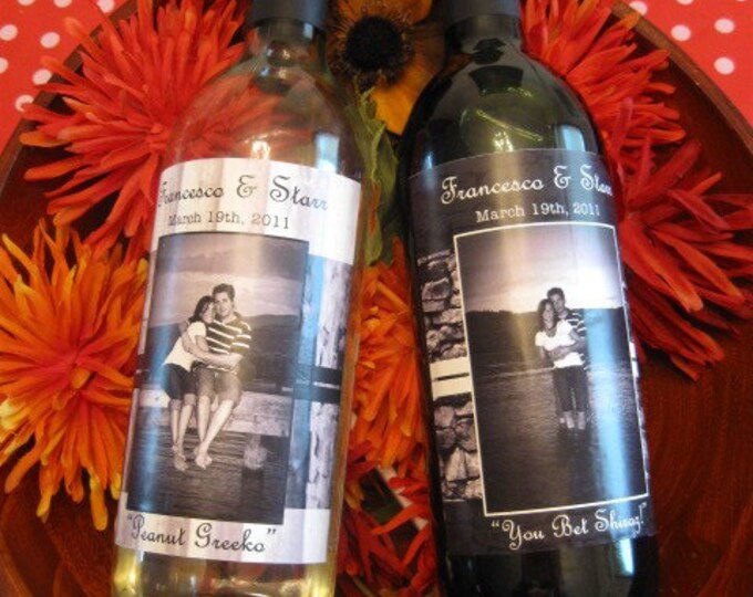 Personalised photo wine bottle labels uk