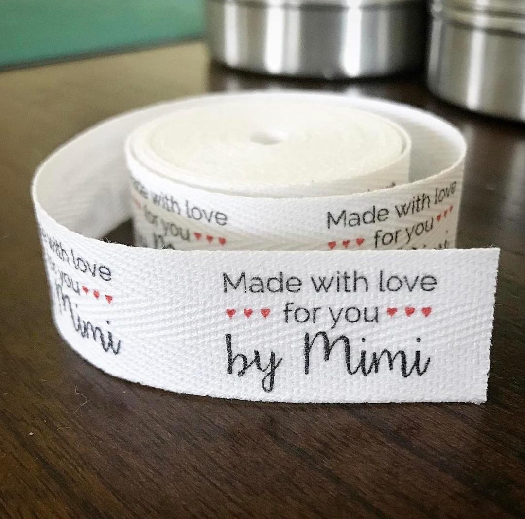 Custom (1 Inch) SPOOL - Printed Cotton Twill Ribbon Labels: Flat or ...