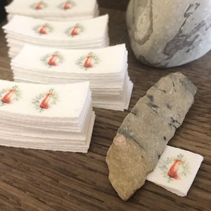 Custom (0.625 inch) Pre-CUT - Printed Cotton Twill Ribbon Labels: Flat or Folded, Sew-in - Natural/White